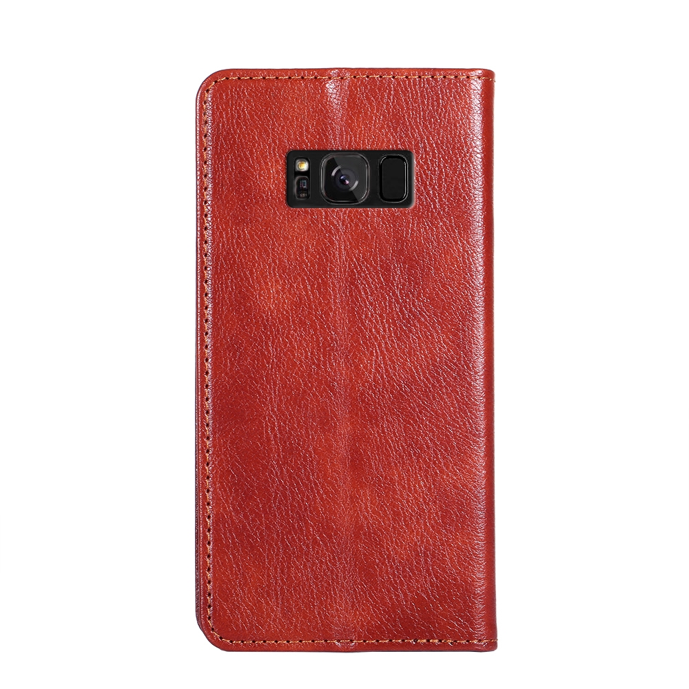 עבור Samsung Galaxy S8 כיסוי ארנק / ספר עשוי מעור בצבע חום עם חריצים לכרטיסי אשראי