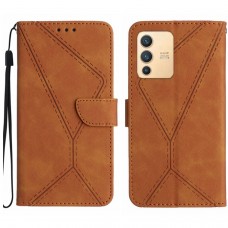 עבור Vivo V23 5G כיסוי ארנק / ספר עשוי מעור בצבע חום עם חריצים לכרטיסי אשראי