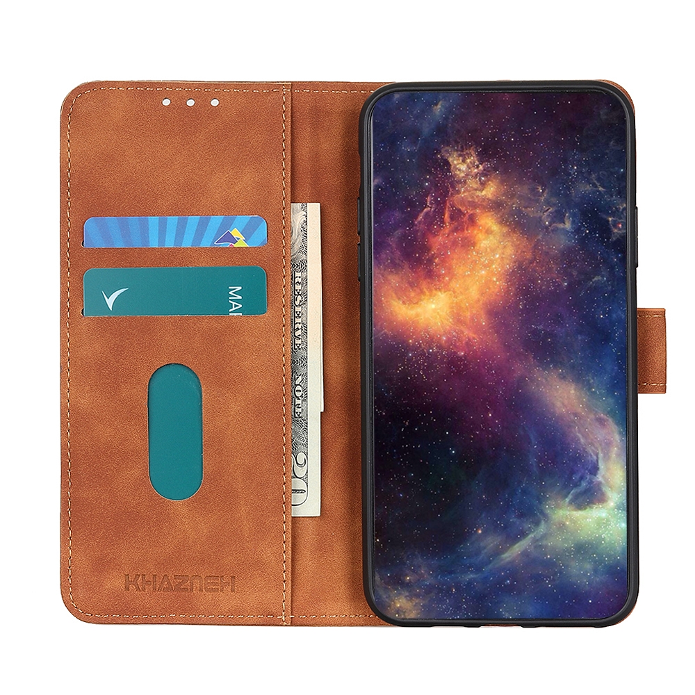 עבור Vivo V25 כיסוי ארנק / ספר עשוי מעור בצבע חום עם חריצים לכרטיסי אשראי