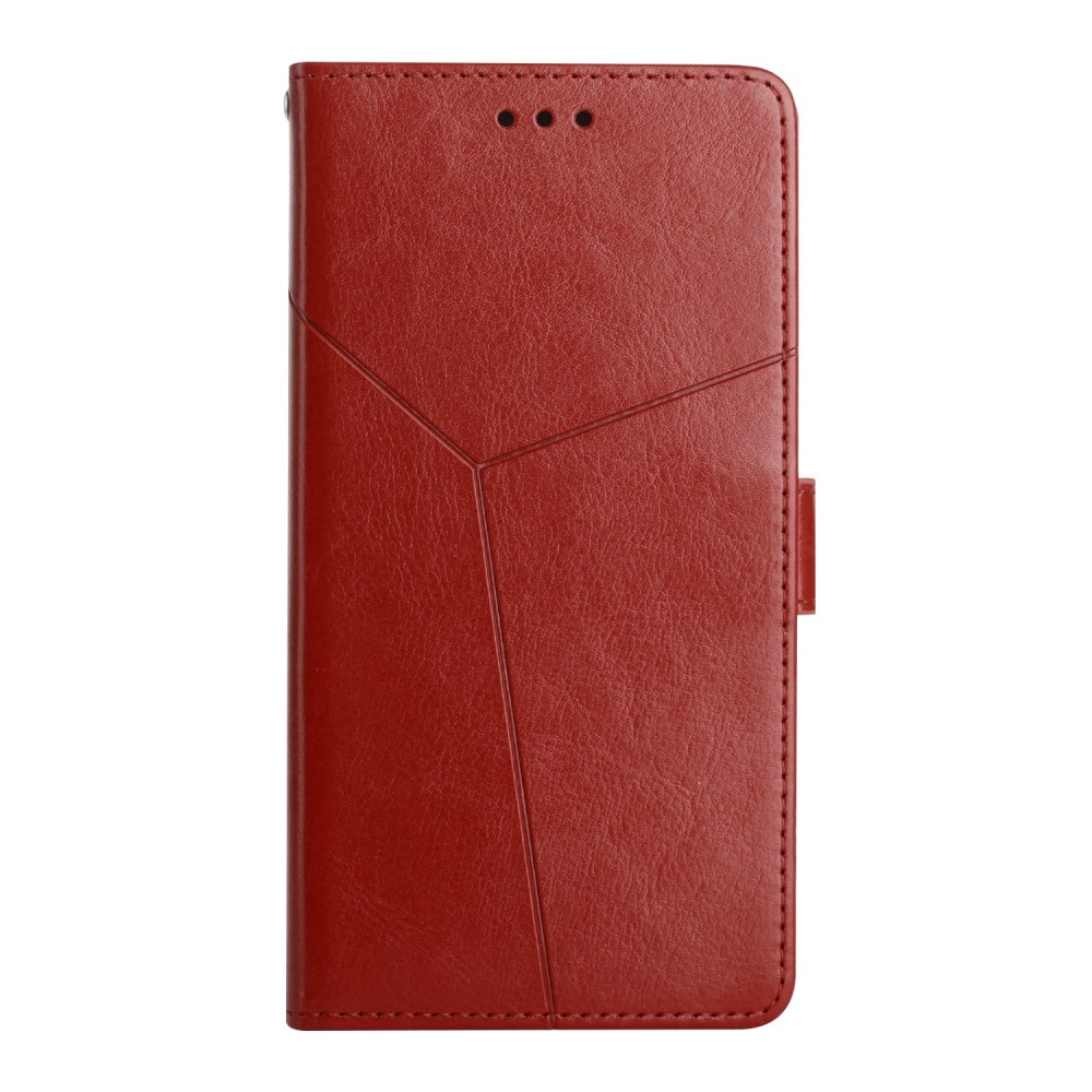 עבור Vivo Y35 כיסוי ארנק / ספר עשוי מעור בצבע חום עם חריצים לכרטיסי אשראי