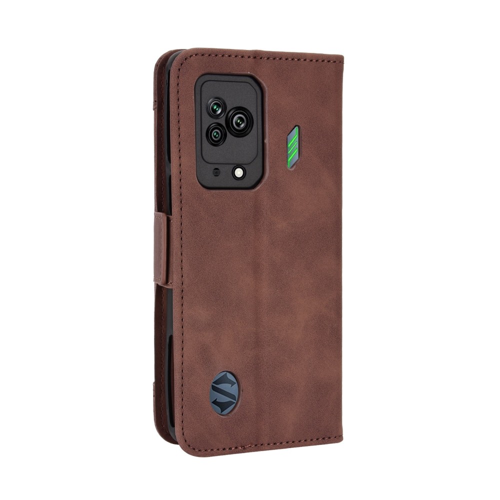 עבור Xiaomi Black Shark 5 כיסוי ארנק / ספר עשוי מעור בצבע חום עם חריצים לכרטיסי אשראי
