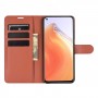 עבור Xiaomi Mi 10T 5G כיסוי ארנק / ספר עשוי מעור בצבע חום עם חריצים לכרטיסי אשראי