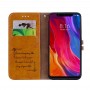 עבור Xiaomi Mi 8 כיסוי ארנק / ספר עשוי מעור בצבע חום עם חריצים לכרטיסי אשראי