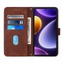 עבור Xiaomi Poco F5 כיסוי ארנק / ספר עשוי מעור בצבע חום עם חריצים לכרטיסי אשראי