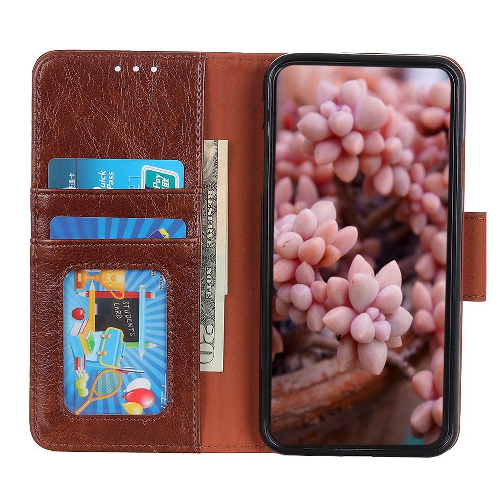 עבור Xiaomi Poco F5 Pro כיסוי ארנק / ספר עשוי מעור בצבע חום עם חריצים לכרטיסי אשראי