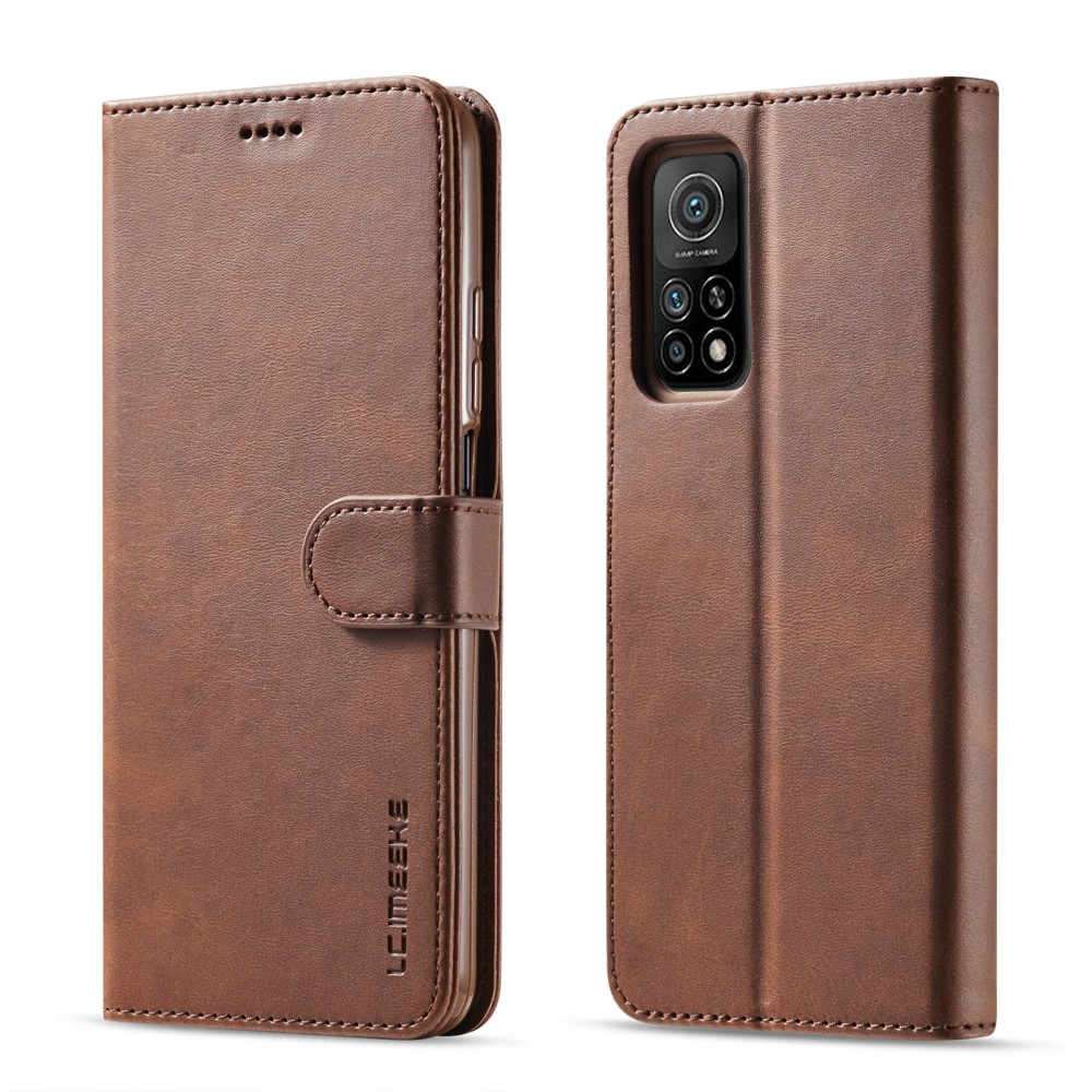 עבור Xiaomi Poco M3 Pro כיסוי ארנק / ספר עשוי מעור בצבע חום עם חריצים לכרטיסי אשראי