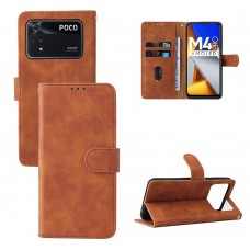 עבור Xiaomi Poco M4 Pro כיסוי ארנק / ספר עשוי מעור בצבע חום עם חריצים לכרטיסי אשראי