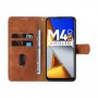 עבור Xiaomi Poco M4 Pro כיסוי ארנק / ספר עשוי מעור בצבע חום עם חריצים לכרטיסי אשראי