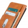 עבור Xiaomi Poco X4 Pro 5G כיסוי ארנק / ספר עשוי מעור בצבע חום עם חריצים לכרטיסי אשראי
