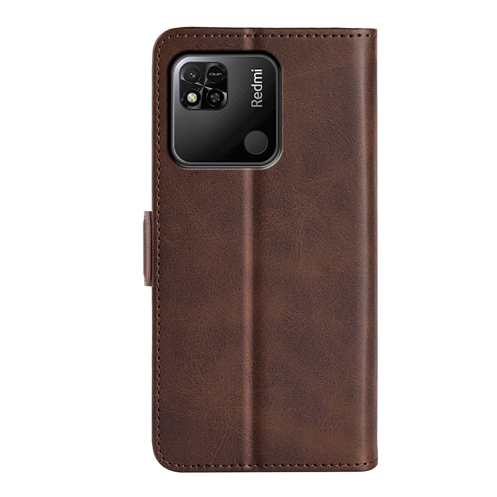 עבור Xiaomi Redmi 10A כיסוי ארנק / ספר עשוי מעור בצבע חום עם חריצים לכרטיסי אשראי