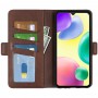 עבור Xiaomi Redmi 10A כיסוי ארנק / ספר עשוי מעור בצבע חום עם חריצים לכרטיסי אשראי