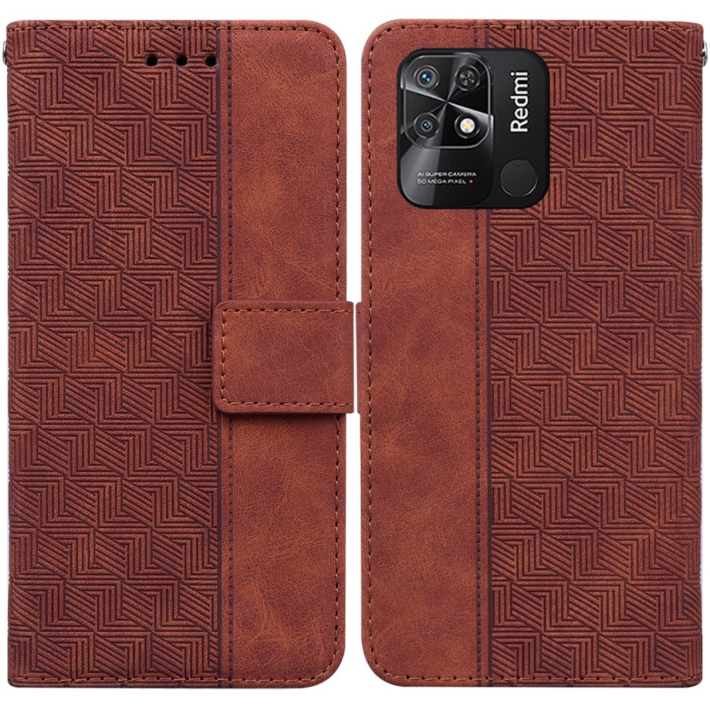 עבור Xiaomi Redmi 10C כיסוי ארנק / ספר עשוי מעור בצבע חום עם חריצים לכרטיסי אשראי