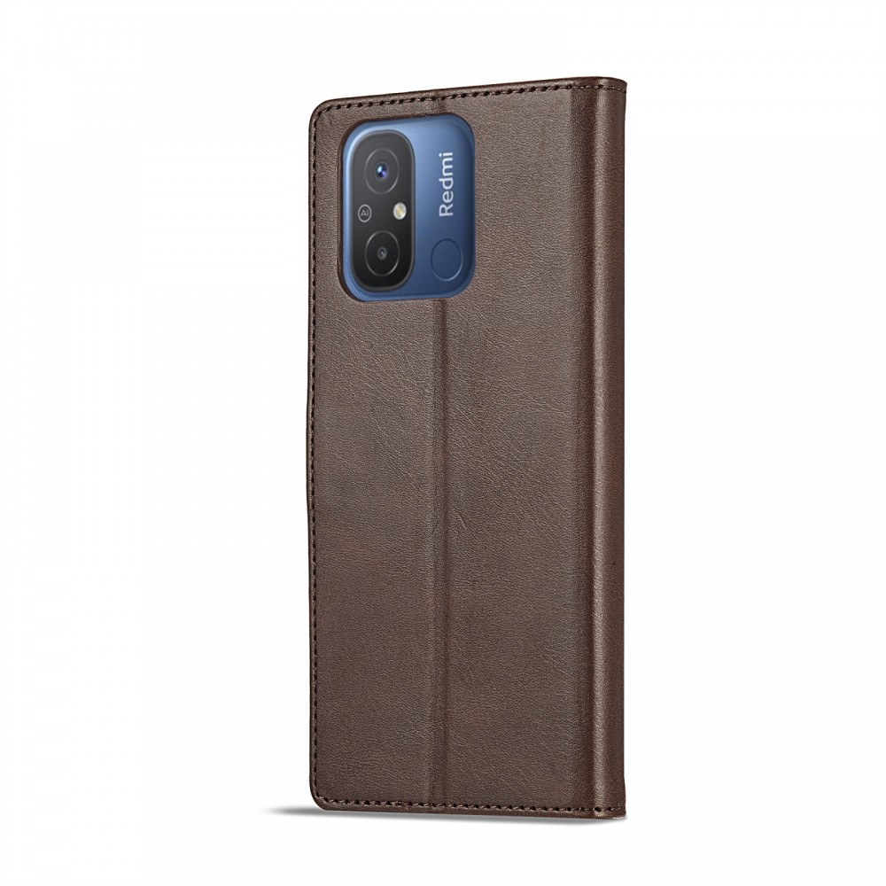 עבור Xiaomi Redmi 12C כיסוי ארנק / ספר עשוי מעור בצבע חום עם חריצים לכרטיסי אשראי
