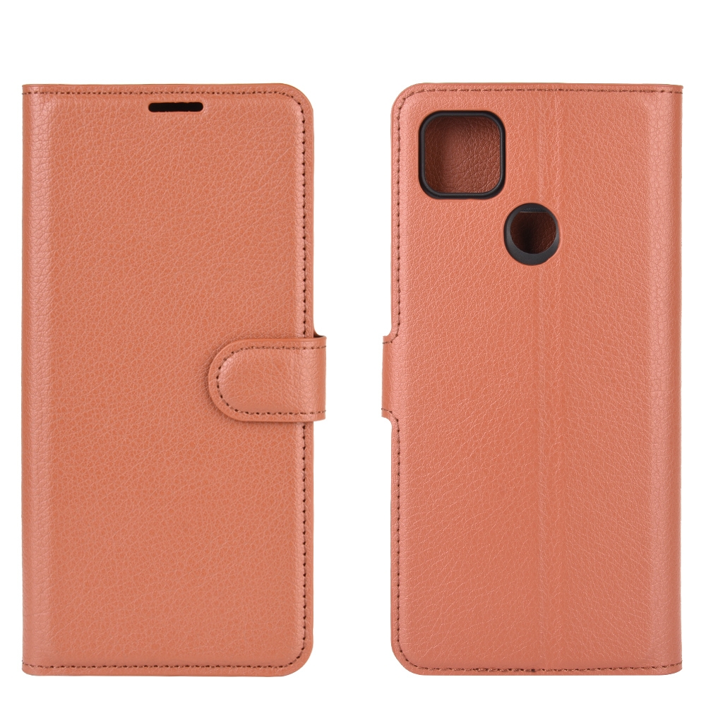 עבור Xiaomi Redmi 9C כיסוי ארנק / ספר עשוי מעור בצבע חום עם חריצים לכרטיסי אשראי