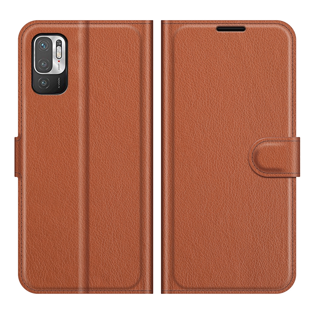 עבור Xiaomi Redmi Note 10 5G כיסוי ארנק / ספר עשוי מעור בצבע חום עם חריצים לכרטיסי אשראי