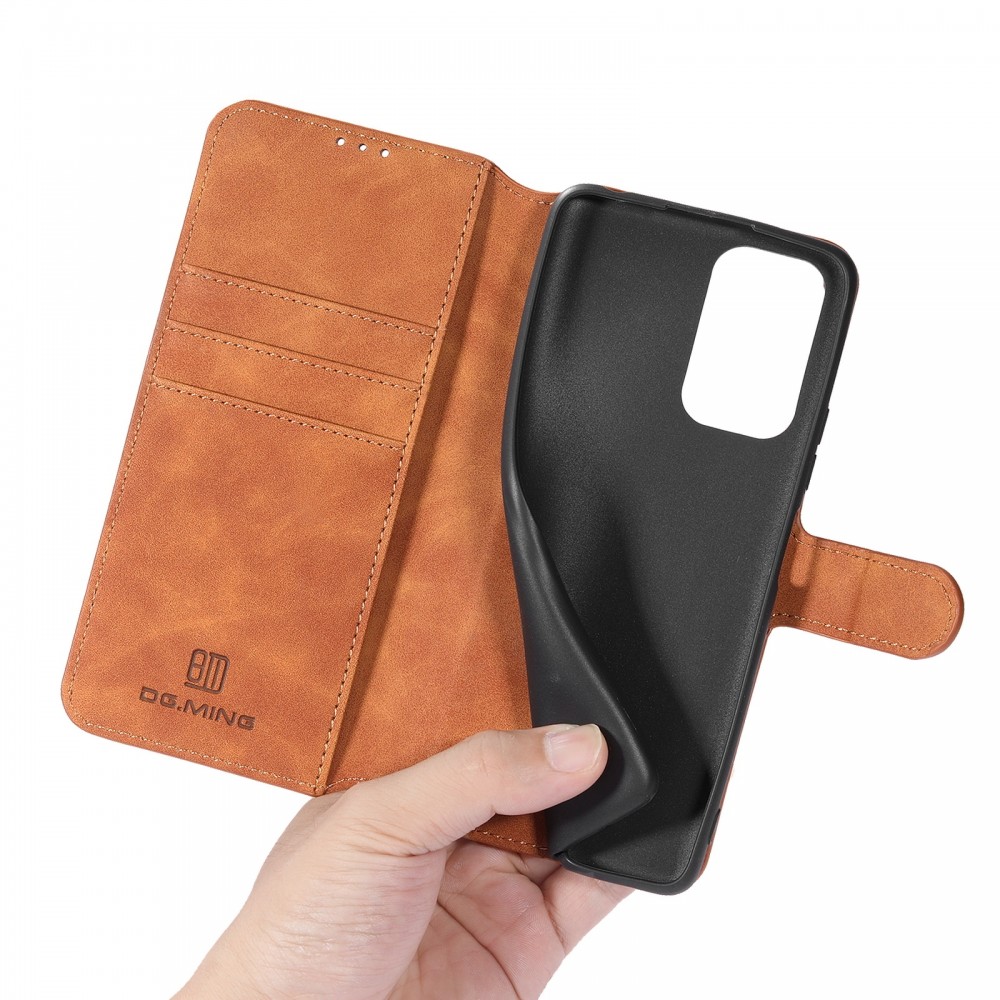 עבור Xiaomi Redmi Note 10 Pro כיסוי ארנק / ספר עשוי מעור בצבע חום עם חריצים לכרטיסי אשראי