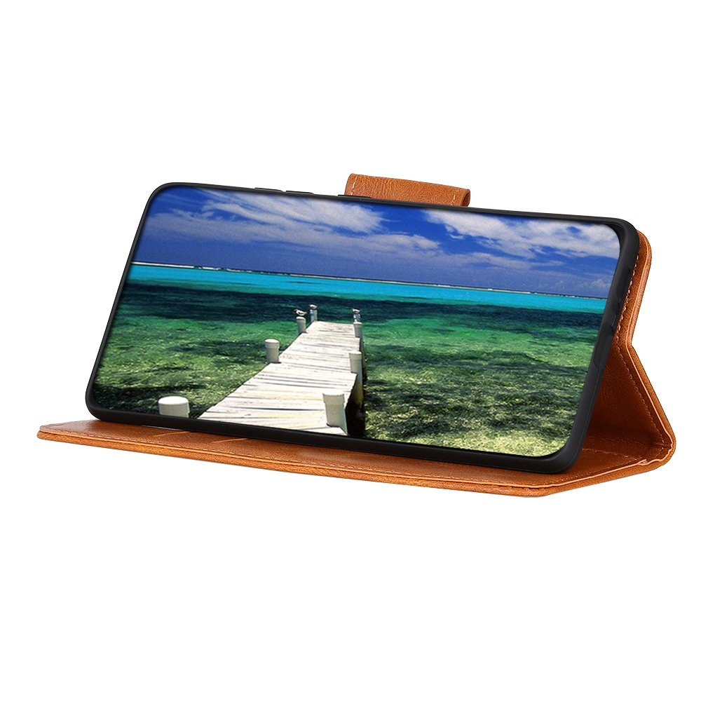 עבור Xiaomi Redmi Note 11 כיסוי ארנק / ספר עשוי מעור בצבע חום עם חריצים לכרטיסי אשראי