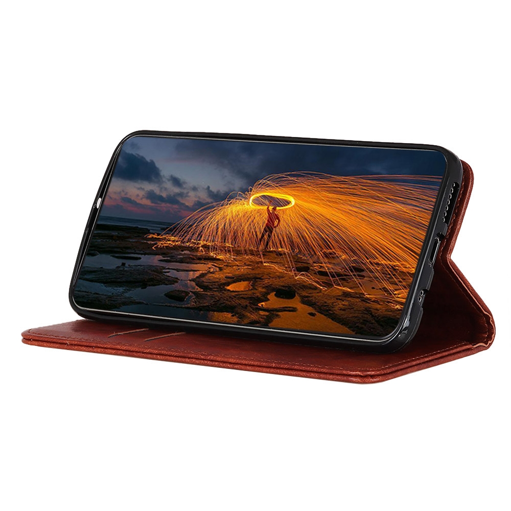 עבור Xiaomi Redmi Note 11 4G כיסוי ארנק / ספר עשוי מעור בצבע חום עם חריצים לכרטיסי אשראי