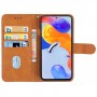 עבור Xiaomi Redmi Note 11 Pro 5G כיסוי ארנק / ספר עשוי מעור בצבע חום עם חריצים לכרטיסי אשראי
