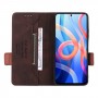 עבור Xiaomi Redmi Note 11S כיסוי ארנק / ספר עשוי מעור בצבע חום עם חריצים לכרטיסי אשראי