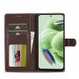 עבור Xiaomi Redmi Note 12 כיסוי ארנק / ספר עשוי מעור בצבע חום עם חריצים לכרטיסי אשראי