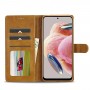 עבור Xiaomi Redmi Note 12 4G כיסוי ארנק / ספר עשוי מעור בצבע חום עם חריצים לכרטיסי אשראי