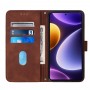 עבור Xiaomi Redmi Note 12 Turbo כיסוי ארנק / ספר עשוי מעור בצבע חום עם חריצים לכרטיסי אשראי