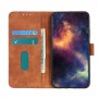 עבור Xiaomi Redmi Note 8 2021 כיסוי ארנק / ספר עשוי מעור בצבע חום עם חריצים לכרטיסי אשראי