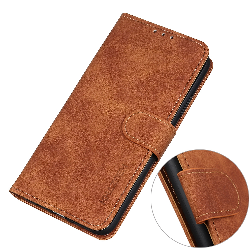 עבור Xiaomi Redmi Note 8 2021 כיסוי ארנק / ספר עשוי מעור בצבע חום עם חריצים לכרטיסי אשראי