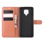 עבור Xiaomi Redmi Note 9 Pro כיסוי ארנק / ספר עשוי מעור בצבע חום עם חריצים לכרטיסי אשראי