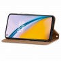 עבור OnePlus Nord 2 5G כיסוי ארנק / ספר עשוי מעור בצבע חום עם חריצים לכרטיסי אשראי