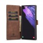 עבור Samsung Galaxy S22 Ultra 5G כיסוי ארנק / ספר עשוי מעור בצבע קפה עם חריצים לכרטיסי אשראי