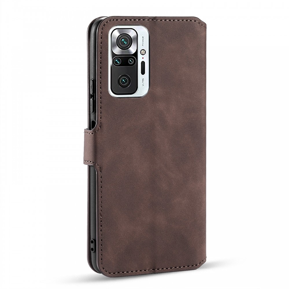 עבור Xiaomi Redmi Note 10 Pro כיסוי ארנק / ספר עשוי מעור בצבע קפה עם חריצים לכרטיסי אשראי