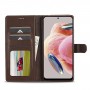 עבור Xiaomi Redmi Note 12 4G כיסוי ארנק / ספר עשוי מעור בצבע קפה עם חריצים לכרטיסי אשראי