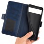 עבור Google Pixel 7 Pro כיסוי ארנק / ספר עשוי מעור בצבע כחול כהה עם חריצים לכרטיסי אשראי