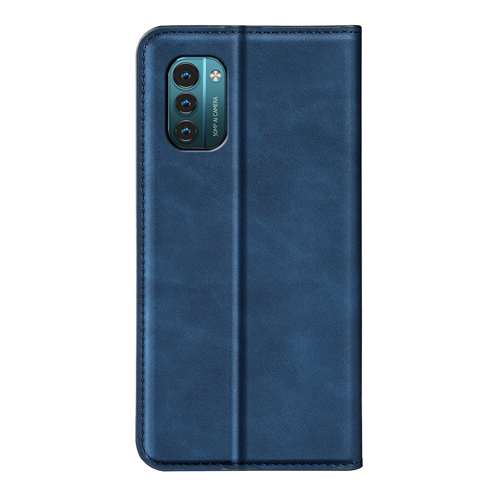 עבור Nokia G11 כיסוי ארנק / ספר עשוי מעור בצבע כחול כהה עם חריצים לכרטיסי אשראי