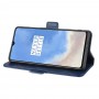 עבור OnePlus 7T כיסוי ארנק / ספר עשוי מעור בצבע כחול כהה עם חריצים לכרטיסי אשראי