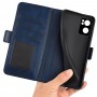 עבור Oppo Find X5 Lite כיסוי ארנק / ספר עשוי מעור בצבע כחול כהה עם חריצים לכרטיסי אשראי