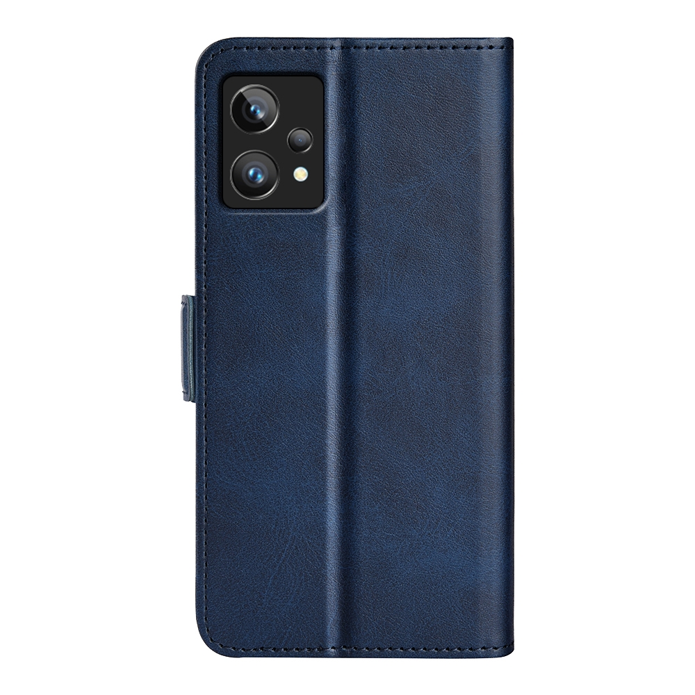עבור Realme 9 Pro+ כיסוי ארנק / ספר עשוי מעור בצבע כחול כהה עם חריצים לכרטיסי אשראי