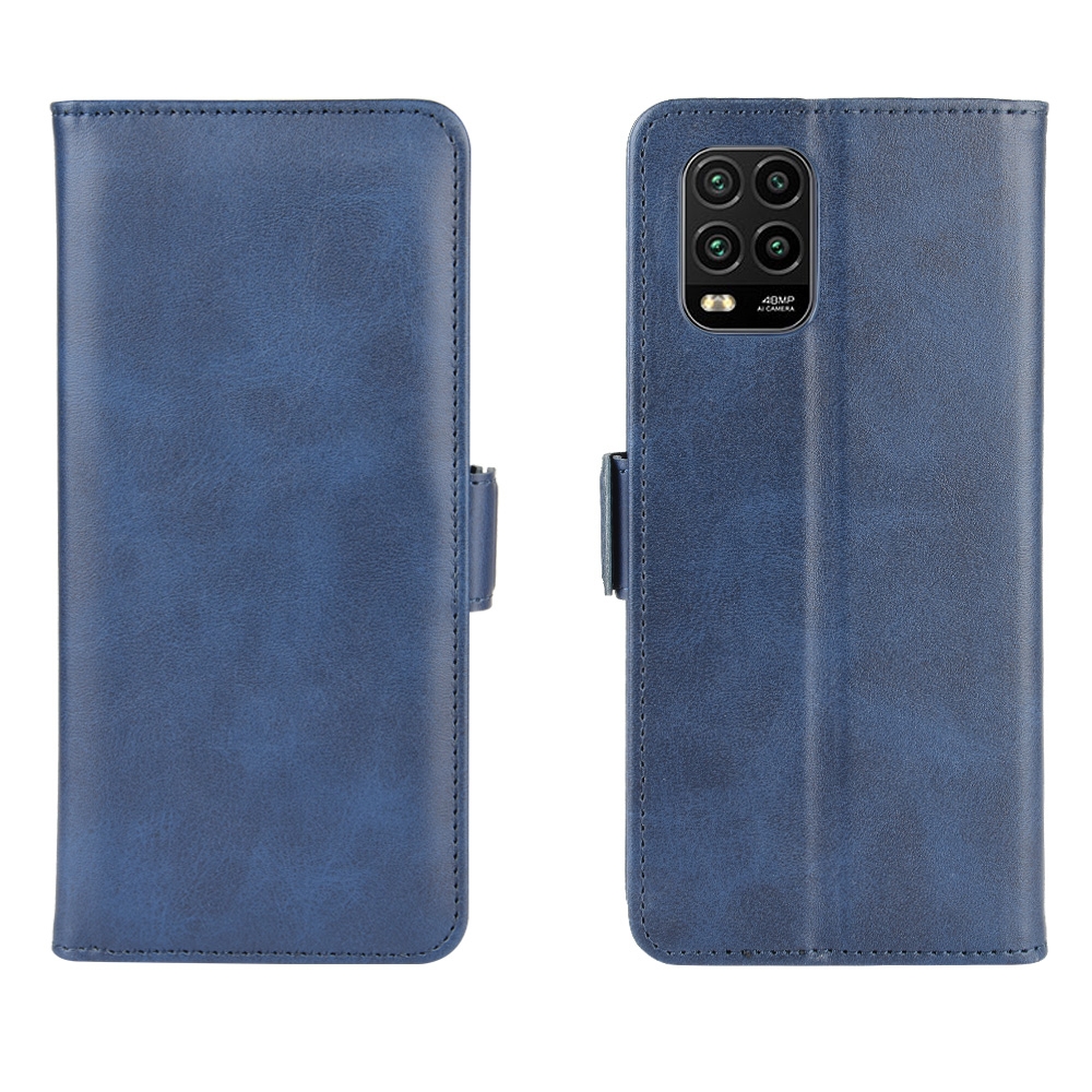 עבור Xiaomi Mi 10 Lite 5G כיסוי ארנק / ספר עשוי מעור בצבע כחול כהה עם חריצים לכרטיסי אשראי