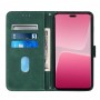 עבור Xiaomi 13 Lite כיסוי ארנק / ספר עשוי מעור בצבע ירוק כהה עם חריצים לכרטיסי אשראי