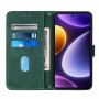 עבור Xiaomi Poco F5 כיסוי ארנק / ספר עשוי מעור בצבע ירוק כהה עם חריצים לכרטיסי אשראי