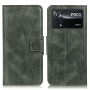 עבור Xiaomi Poco X4 Pro 5G כיסוי ארנק / ספר עשוי מעור בצבע ירוק כהה עם חריצים לכרטיסי אשראי