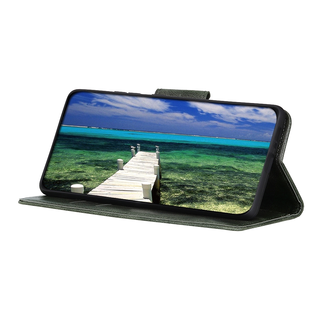 עבור Xiaomi Redmi Note 11 Pro כיסוי ארנק / ספר עשוי מעור בצבע ירוק כהה עם חריצים לכרטיסי אשראי
