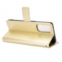 עבור Oppo Reno5 5G כיסוי ארנק / ספר עשוי מעור בצבע זהב עם חריצים לכרטיסי אשראי