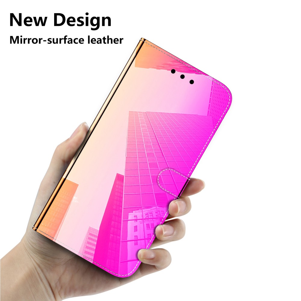 עבור Realme 10 כיסוי ארנק / ספר עשוי מעור בצבע ורוד עם חריצים לכרטיסי אשראי