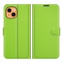 עבור Apple iPhone 13 כיסוי ארנק / ספר עשוי מעור בצבע ירוק עם חריצים לכרטיסי אשראי