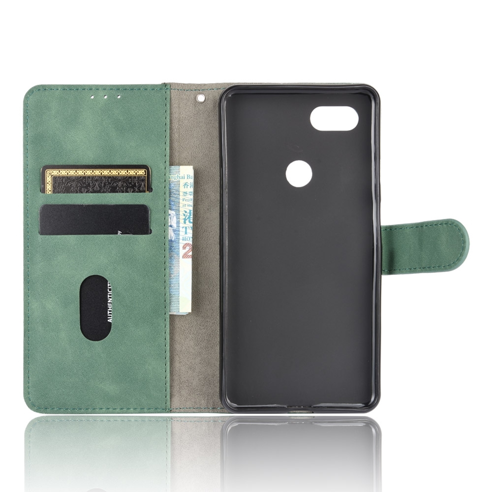 עבור Google Pixel 3a XL כיסוי ארנק / ספר עשוי מעור בצבע ירוק עם חריצים לכרטיסי אשראי
