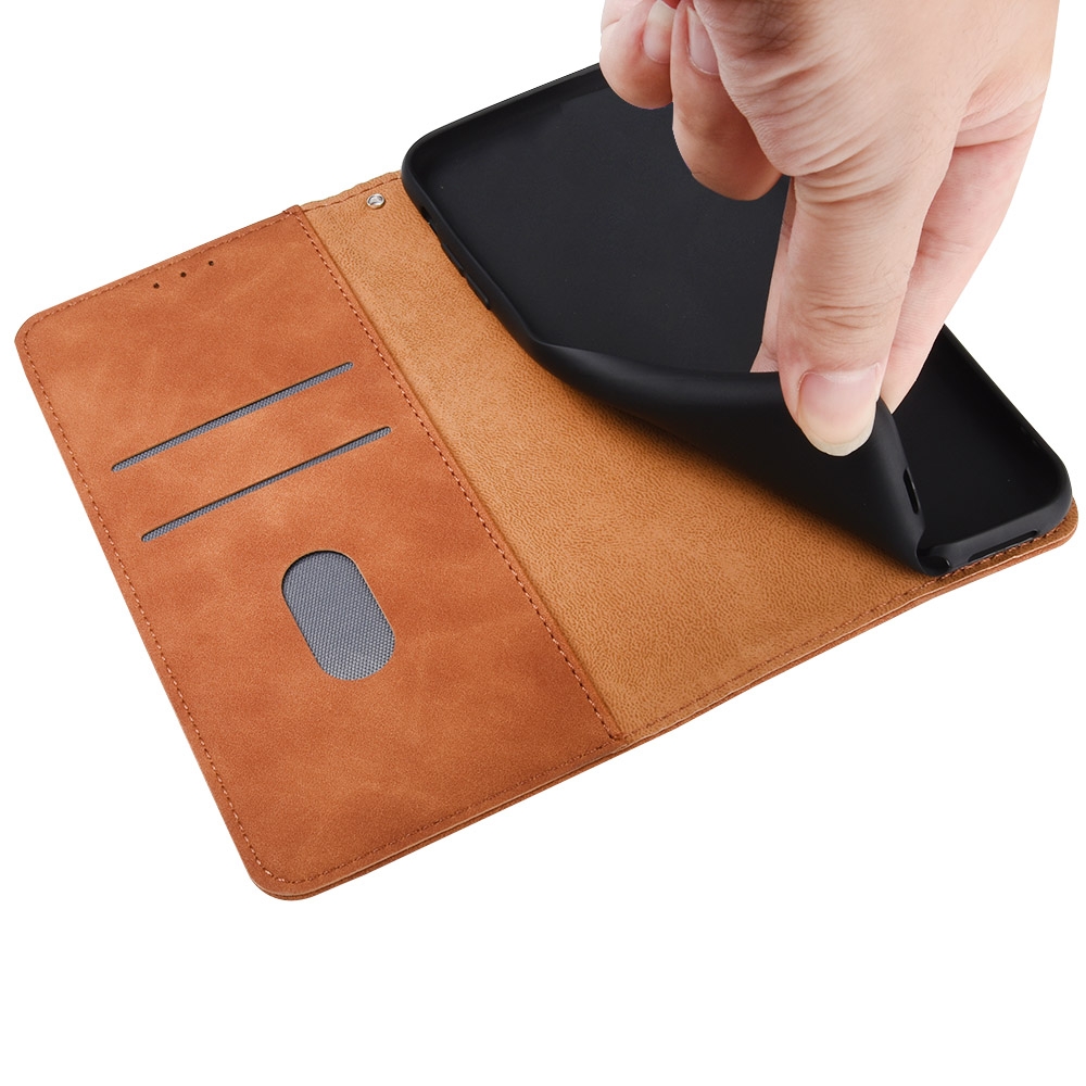 עבור Google Pixel 3a XL כיסוי ארנק / ספר עשוי מעור בצבע ירוק עם חריצים לכרטיסי אשראי