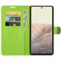 עבור Google Pixel 6 כיסוי ארנק / ספר עשוי מעור בצבע ירוק עם חריצים לכרטיסי אשראי